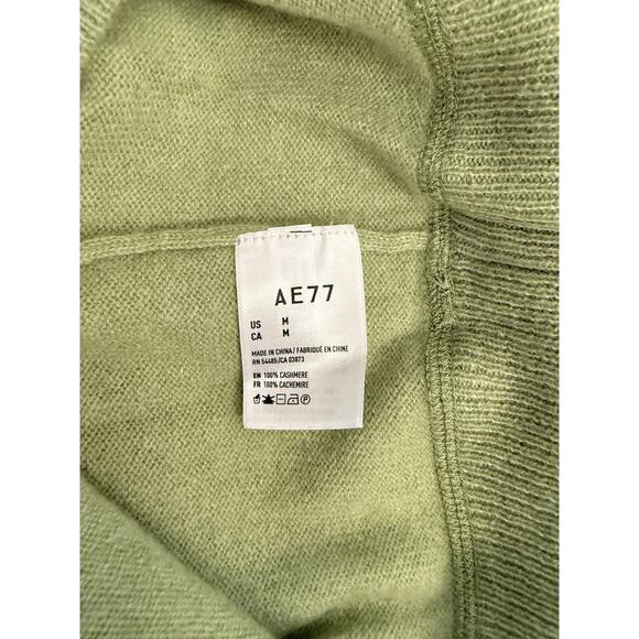 AE77 Sweater Women's Medium Green 100% Cashmere Crewneck Pullover Soft New Tag - Picture 8 of 8